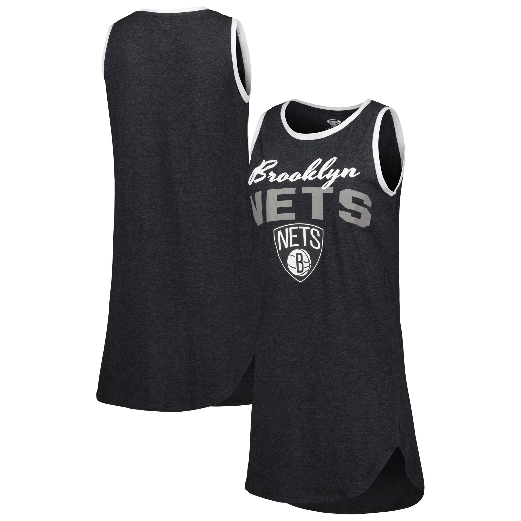 Women's Concepts Sport Black Brooklyn Nets Sleeveless Nightshirt - Image 2