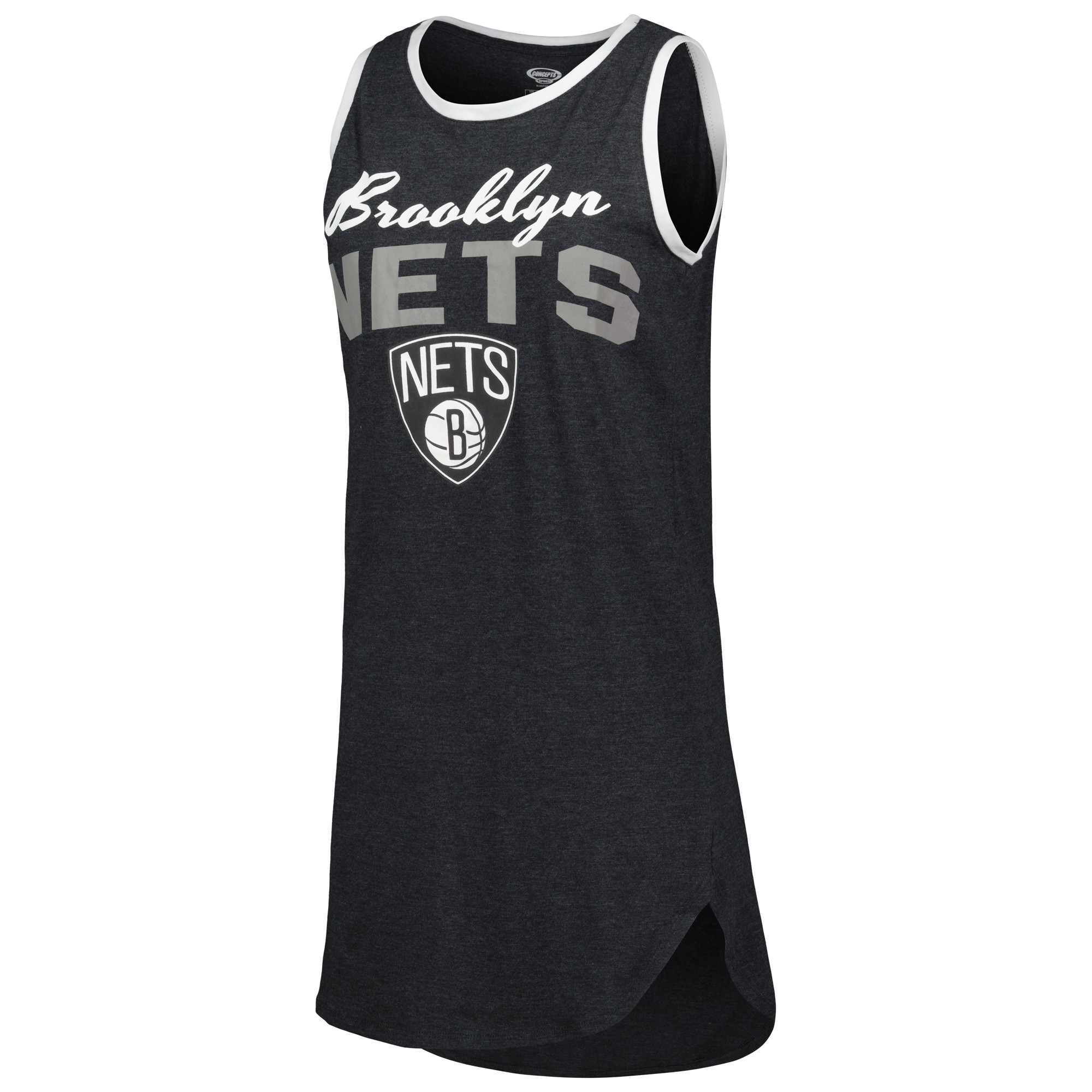 Women's Concepts Sport Black Brooklyn Nets Sleeveless Nightshirt - Image 3