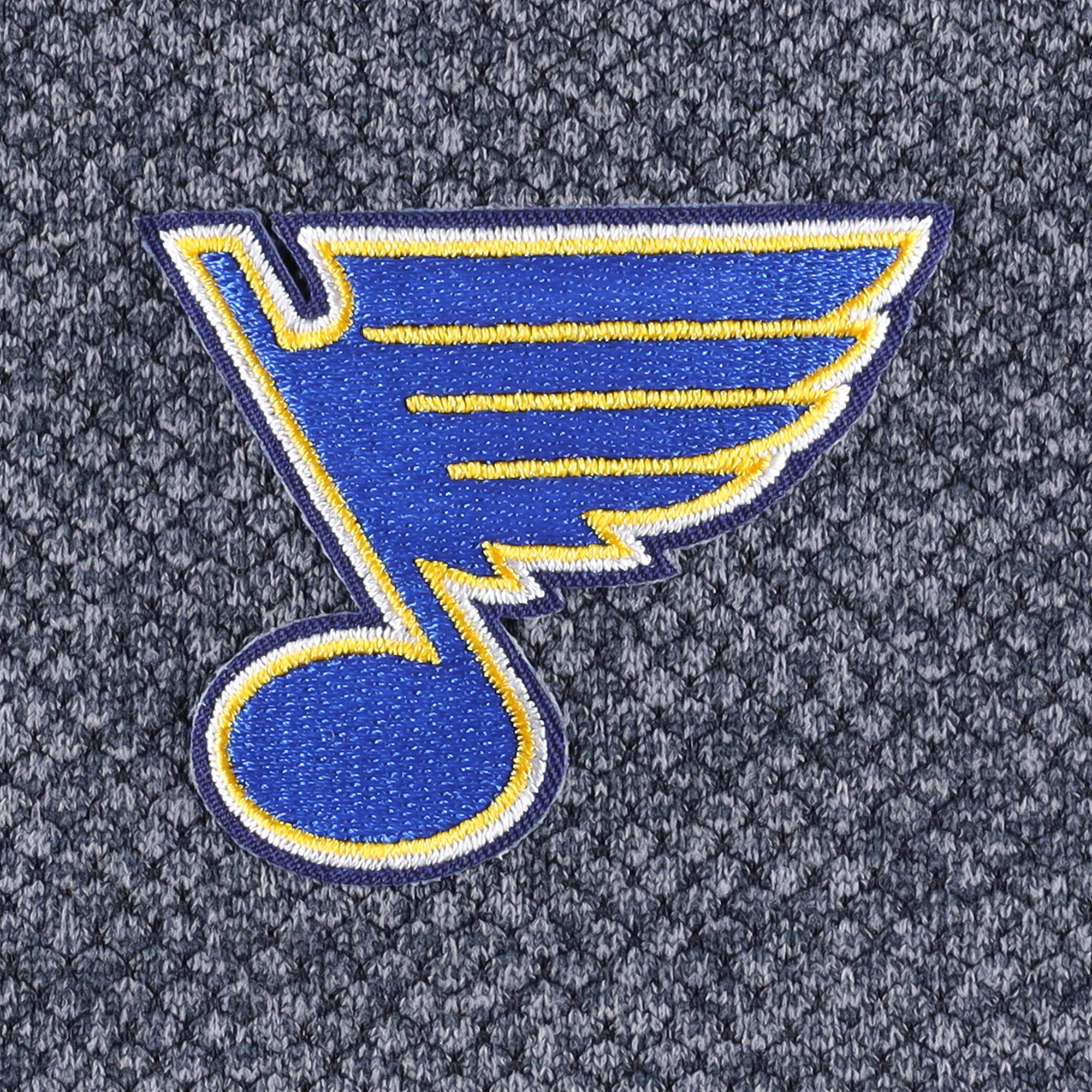 Men's Antigua Heathered Charcoal St. Louis Blues Course Quarter-Zip Jacket - Image 5