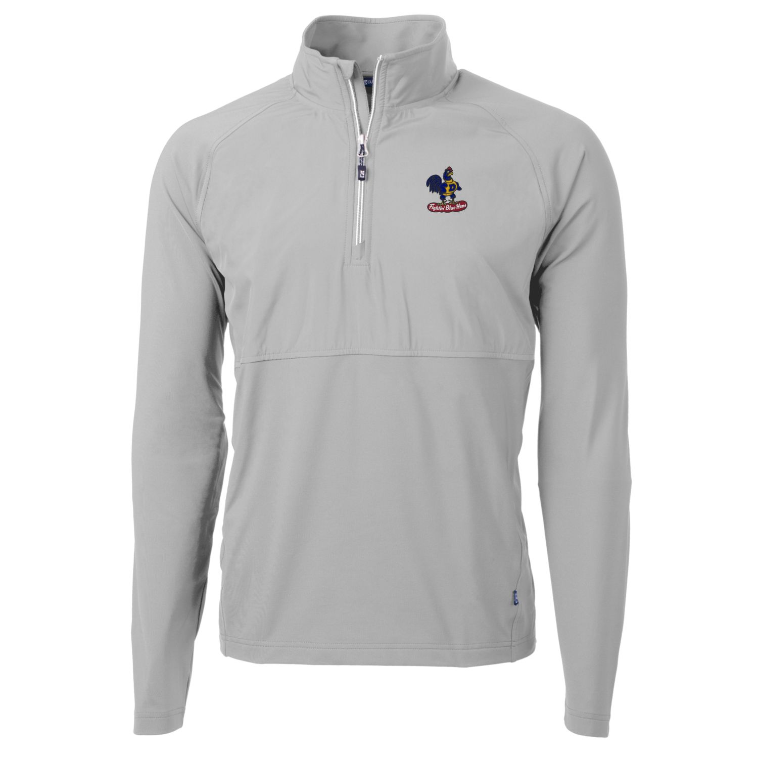 Men's Cutter & Buck Gray Delaware Fightin' Blue Hens Adapt Eco Knit Hybrid Recycled Quarter-Zip Pullover Top - Image 6