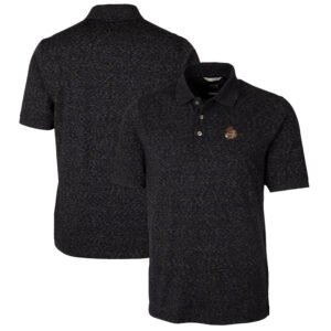 Men's Cutter & Buck Black Oregon State Beavers Advantage Space Dye Tri-Blend Polo
