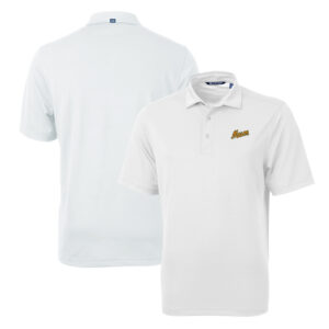Men's Cutter & Buck White George Mason Patriots Team Logo Virtue Eco Pique Recycled Polo