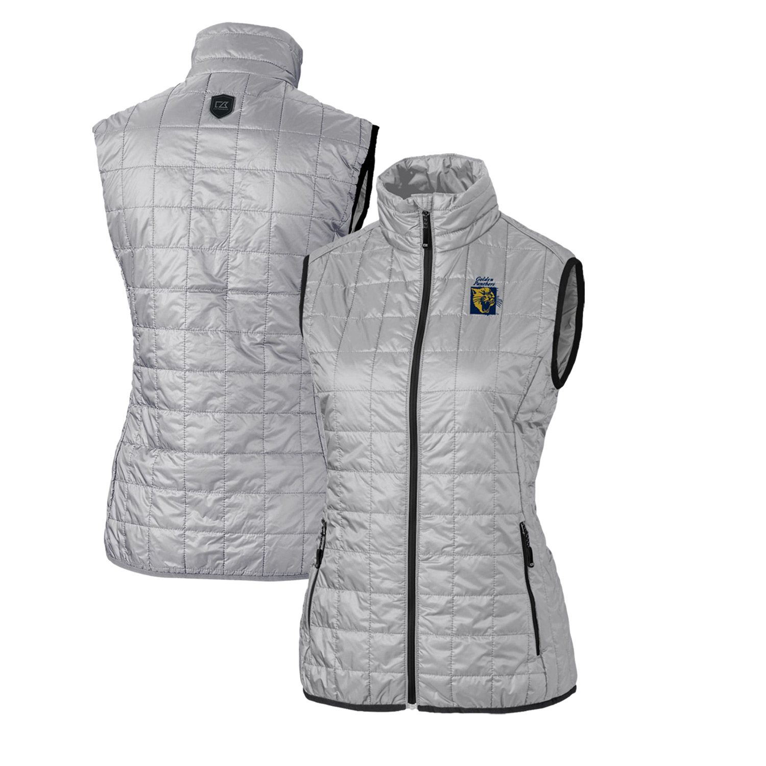 Women's Cutter & Buck Gray FIU Panthers Vault Rainier PrimaLoft Eco Full-Zip Puffer Vest