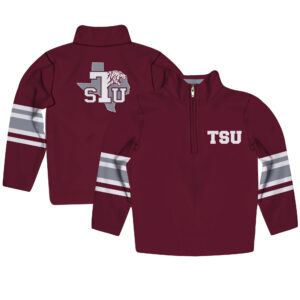 Youth Maroon Texas Southern Tigers Team Logo Quarter-Zip Pullover Sweatshirt