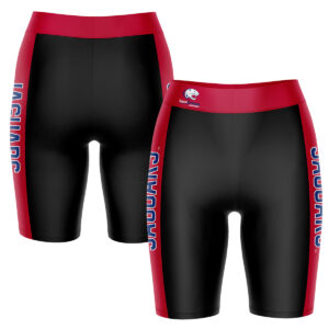 Women's Black/Brown South Alabama Jaguars Plus Size Striped Design Bike Shorts