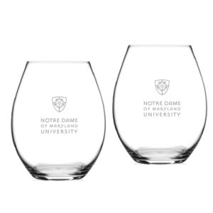 Notre Dame of Maryland Gators Team Design Two-Piece 20oz. Stemless Riedel Red Wine Glass Set