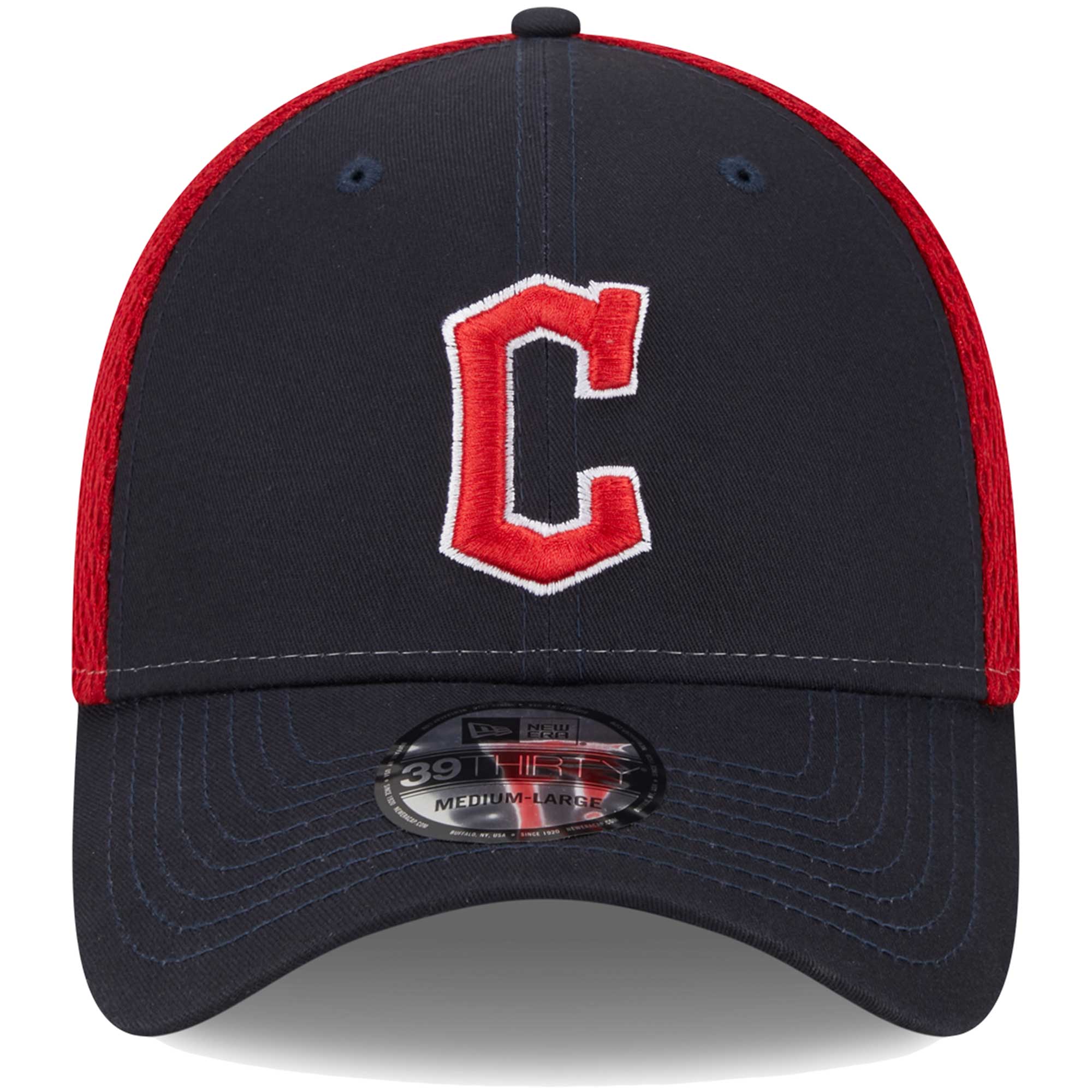 Men's New Era Navy Cleveland Guardians Team Neo 39THIRTY Flex Hat - Image 3