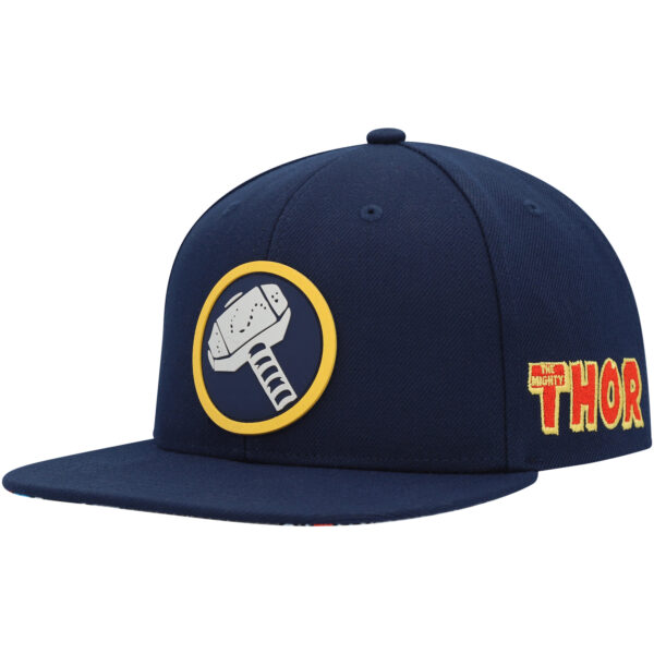 Youth Marvel Navy Thor Comic Snapback Hat - Image 7