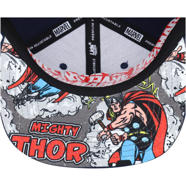 Youth Marvel Navy Thor Comic Snapback Hat - Image 11