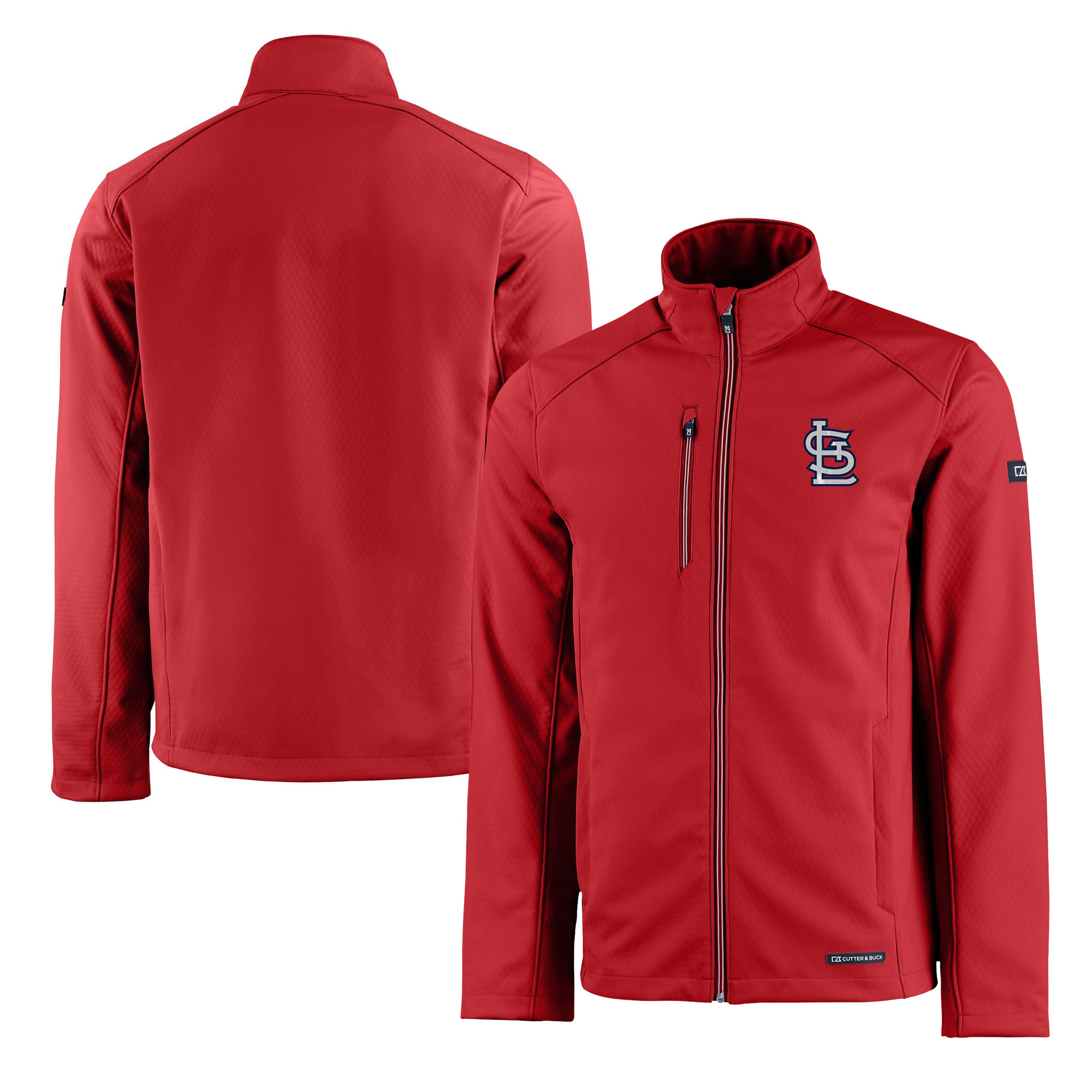 Men's Cutter & Buck Red St. Louis Cardinals Evoke Eco Softshell Recycled Full-Zip Jacket