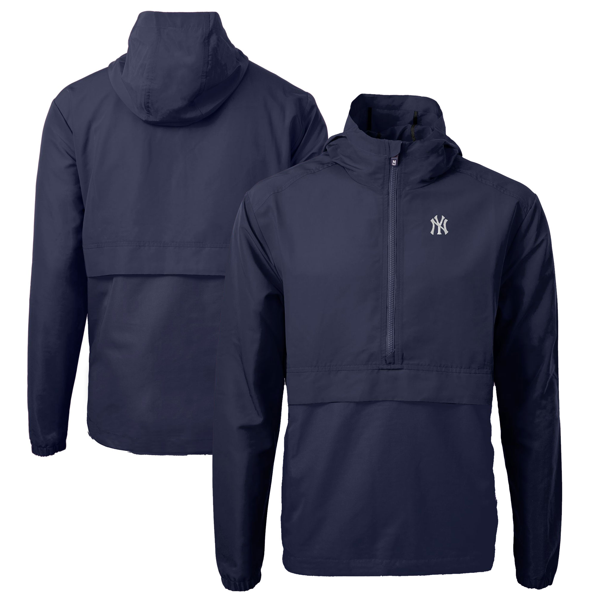 Men's Cutter & Buck Navy New York Yankees Charter Eco Recycled Half-Zip Anorak Jacket - Image 5