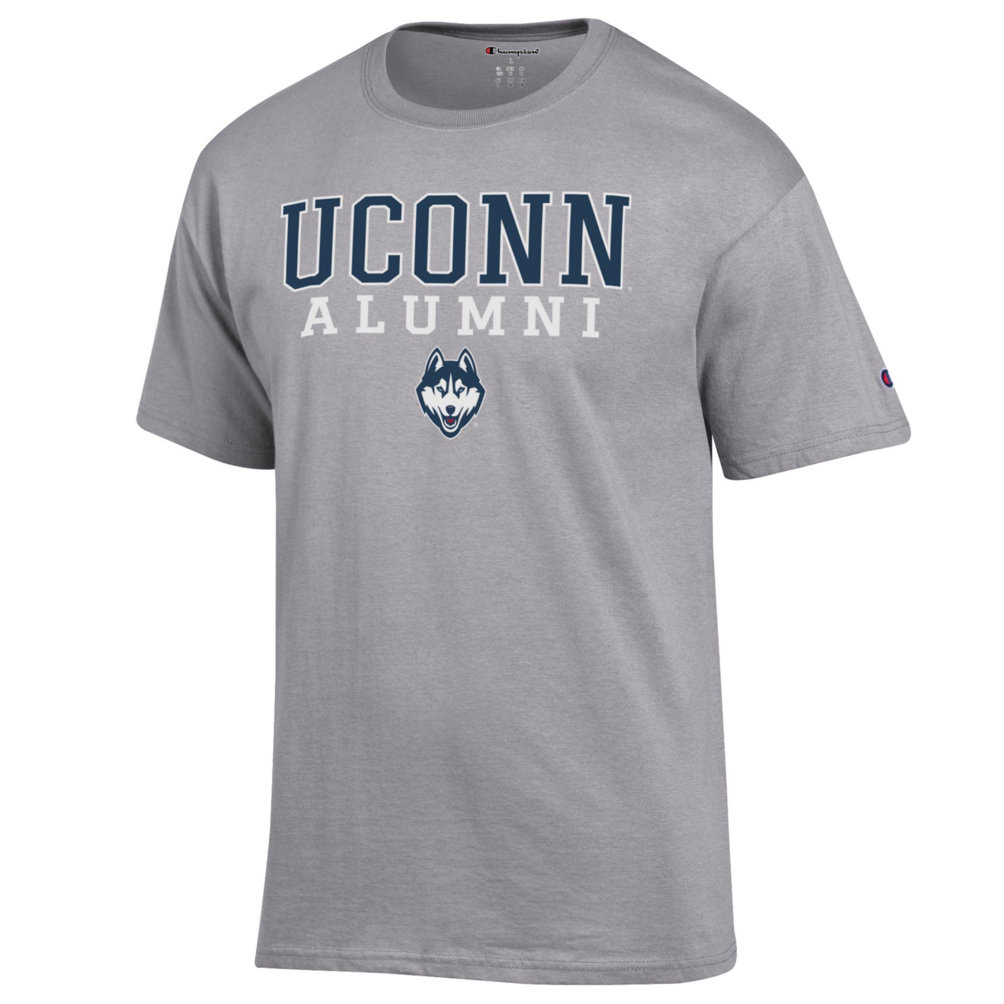Men's Champion Gray UConn Huskies Alumni Logo Stack T-Shirt - Image 6