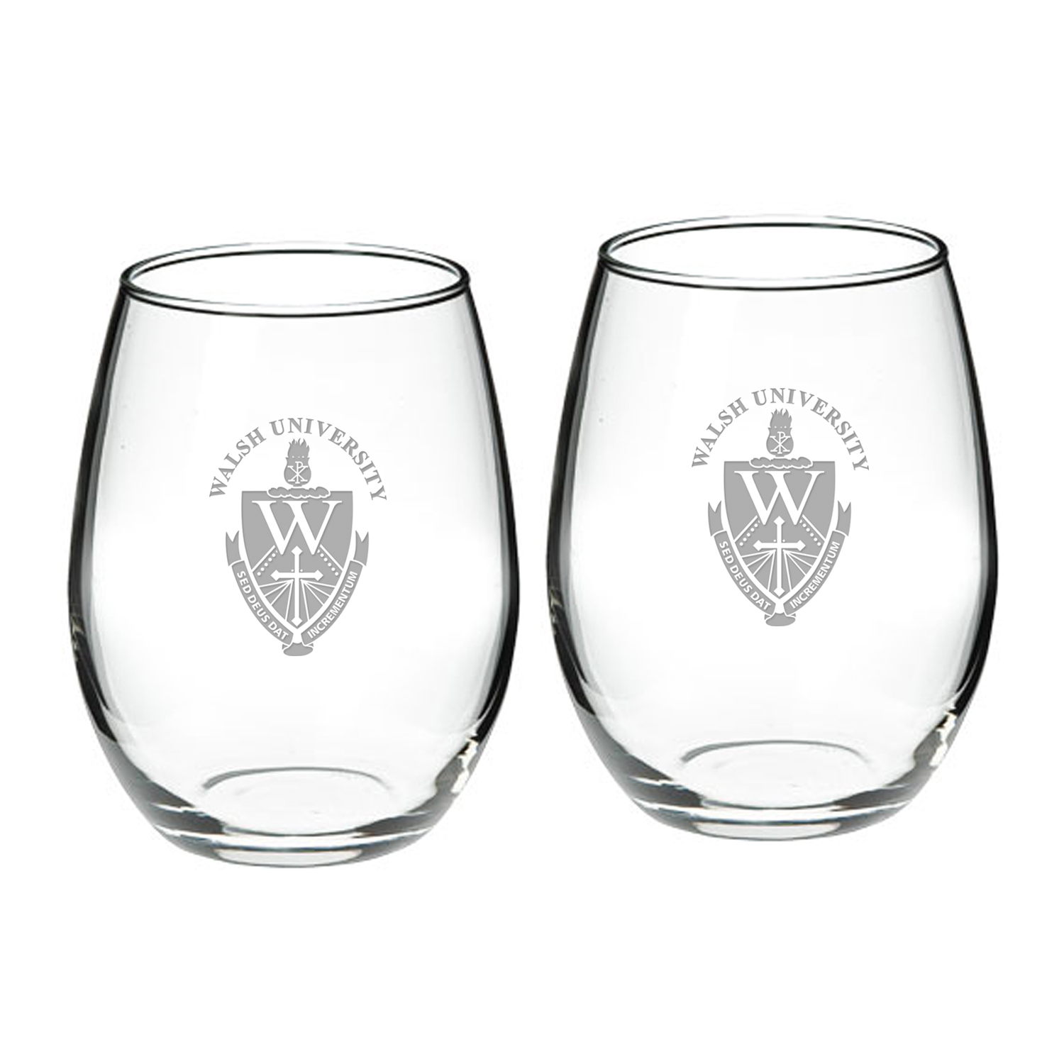Walsh Cavaliers 21oz. Two-Piece Stemless Wine Glass Set