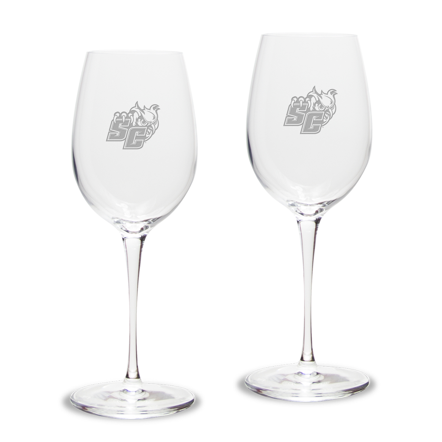 Southern Connecticut State Owls 12oz. Two-Piece Luigi Bormioli Titanium White Wine Glass Set