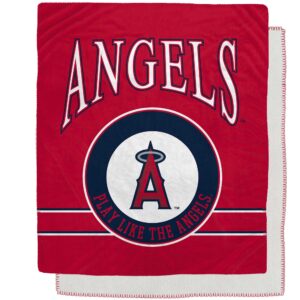 Los Angeles Angels 50" x 60" Retro Emblem Flannel Fleece Sherpa Blanket