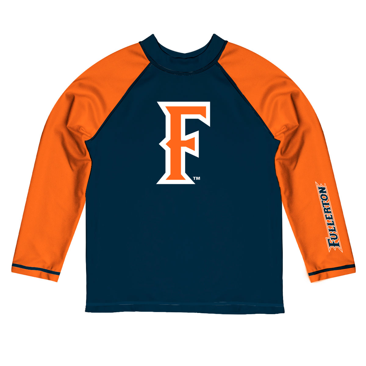 Toddler Vive La Fete Navy/Orange Cal State Fullerton Titans Solid Contrast Contrast Rash Guard