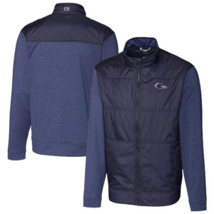 Men's Cutter & Buck  Navy UTSA Roadrunners  DryTec Stealth Hybrid Quilted Full-Zip Windbreaker Jacket
