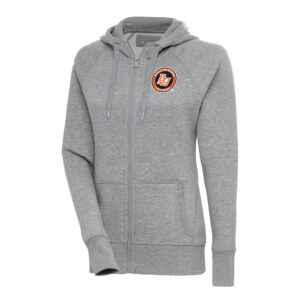 Women's Antigua  Heather Gray Bowling Green Hot Rods Victory Full-Zip Hoodie
