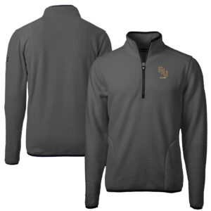 Men's Cutter & Buck  Gray Florida State Seminoles Alumni Logo Cascade Eco Sherpa Fleece Quarter-Zip Pullover Jacket