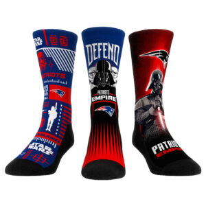 Rock Em Socks Stormtrooper & Darth Vader New England Patriots Three-Pack Star Wars Crew Socks Set
