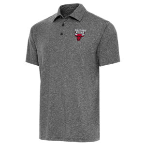 Men's Antigua  Heather Black Chicago Bulls Par Polo