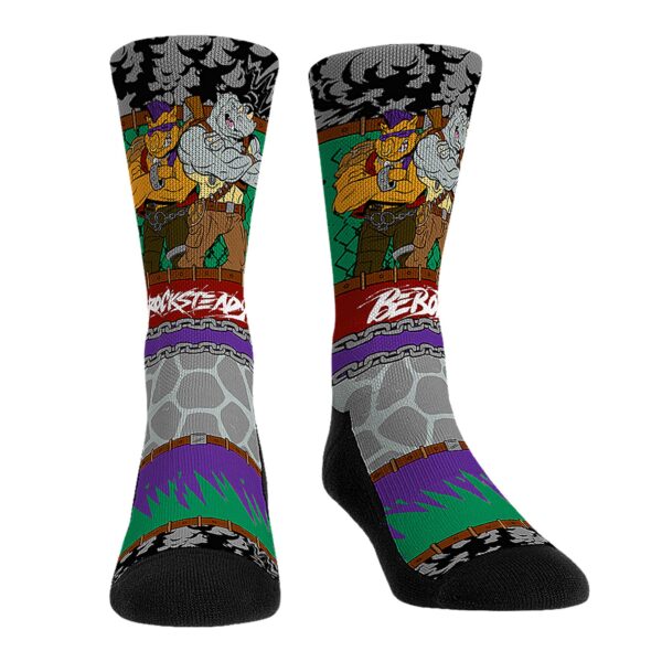 Unisex Rock Em Socks Teenage Mutant Ninja Turtles Rocksteady & Bebop Showtime Crew Socks