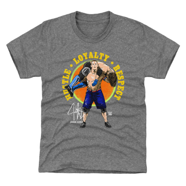 Youth 500 Level  Gray John Cena Hustle, Loyalty, Respect T-Shirt