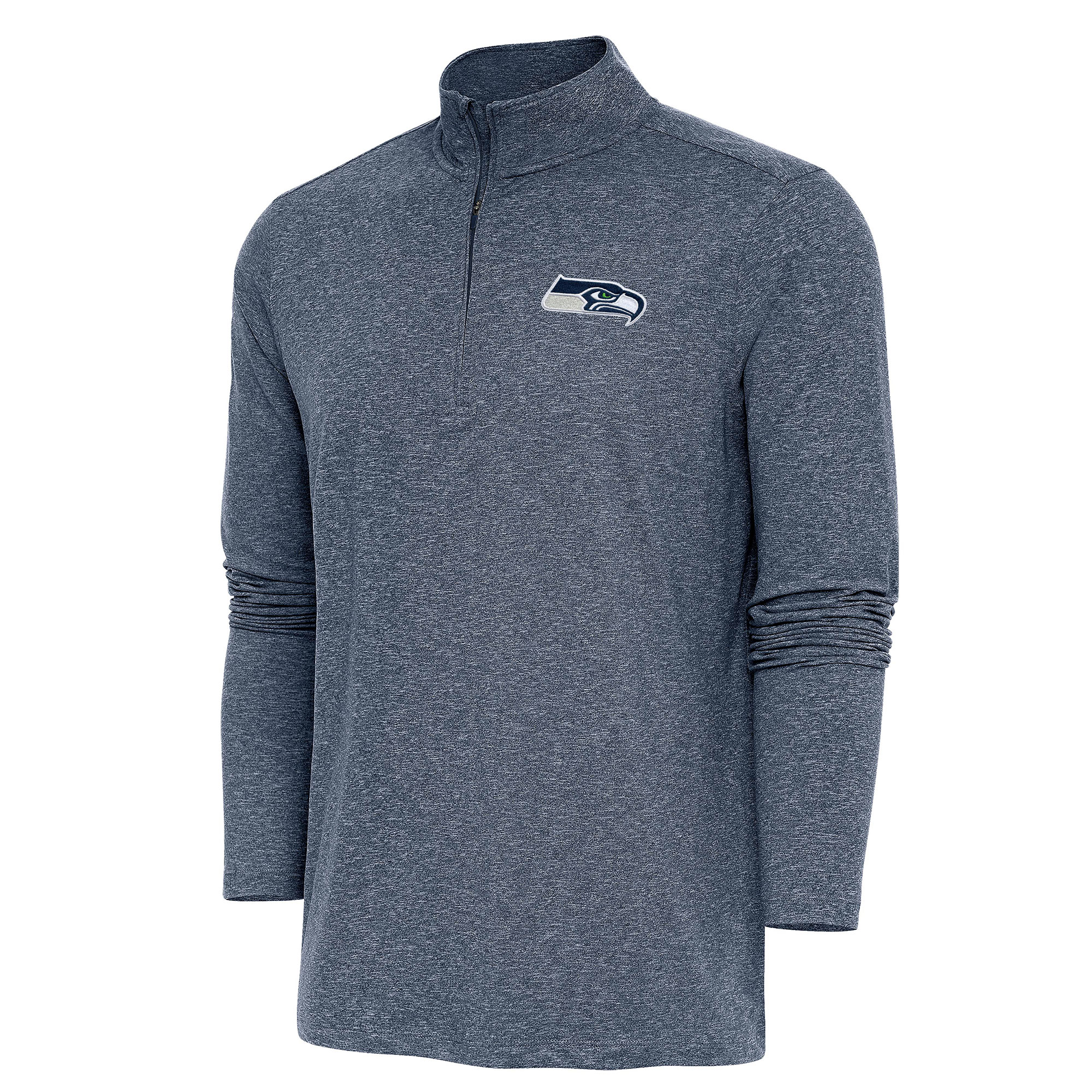 Men's Antigua College Navy Seattle Seahawks Hunk Quarter-Zip Pullover Top