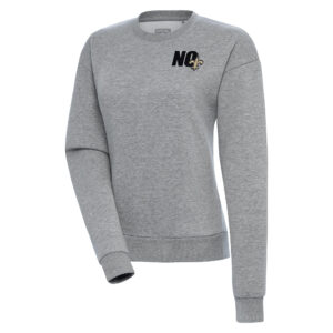 Women's Antigua  Heather Gray New Orleans Saints Victory Pullover Sweatshirt