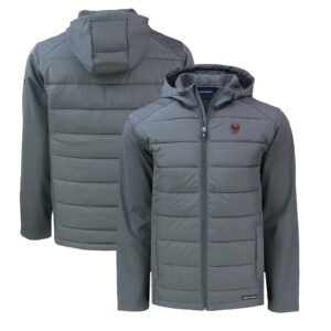 Men's Cutter & Buck  Gray Boston College Eagles Big & Tall Evoke Hybrid Eco Softshell Recycled Full-Zip Hoodie
