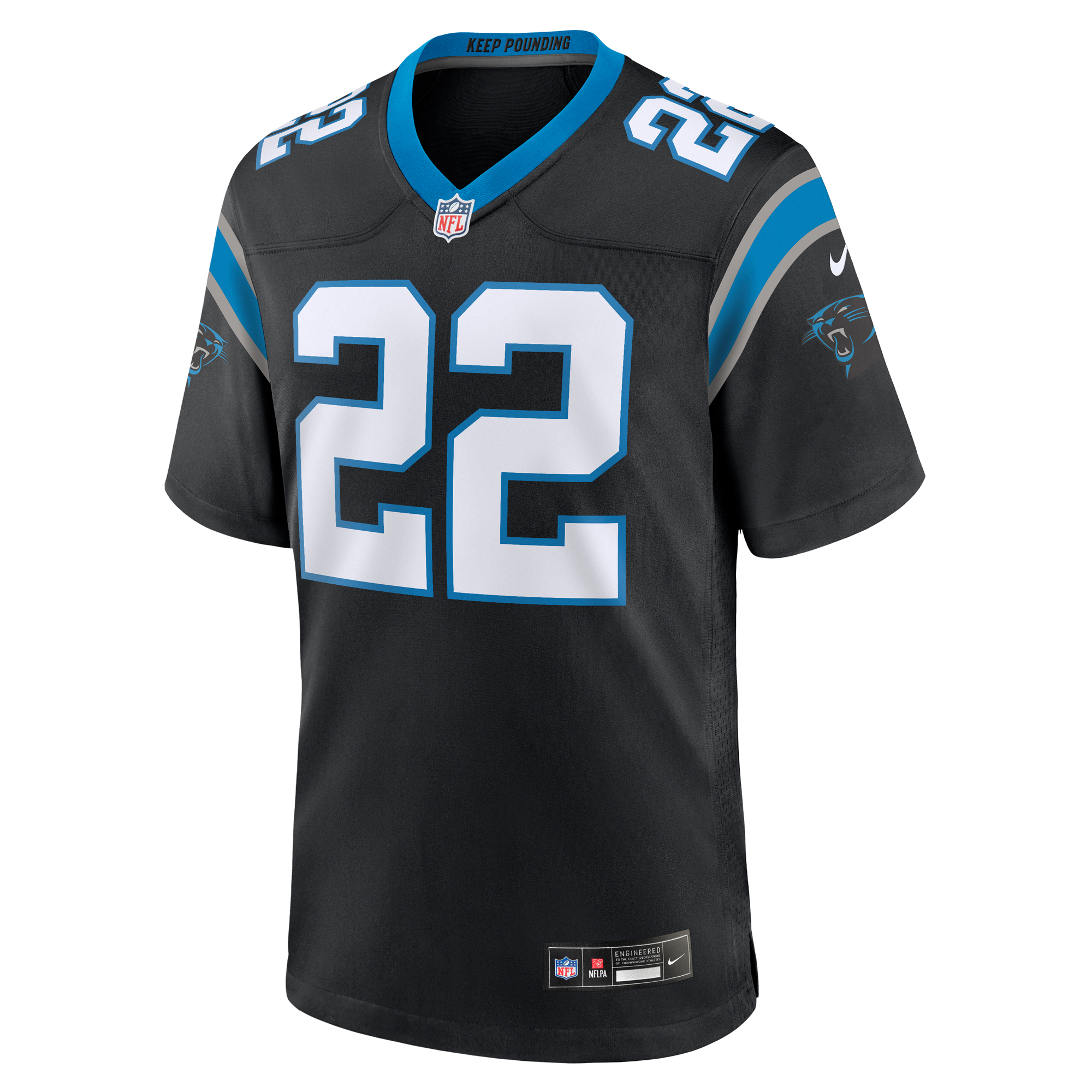 Men's Nike D'Shawn Jamison Black Carolina Panthers Team Game Jersey - Image 6