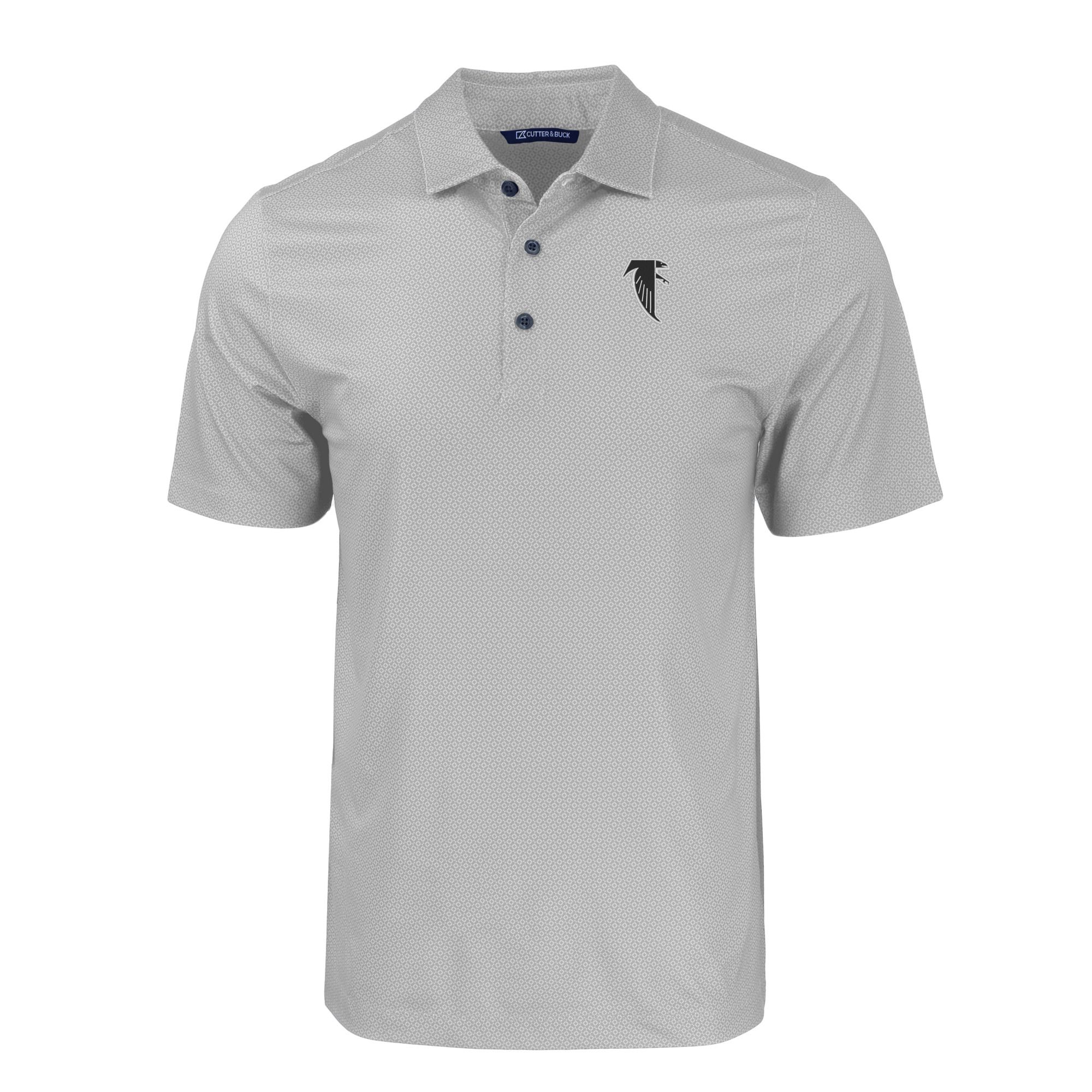 Men's Cutter & Buck Gray Atlanta Falcons Throwback Big & Tall Pike Eco Tonal Geo Print Stretch Recycled Polo - Image 6