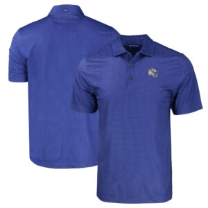 Men's Cutter & Buck  Royal Indianapolis Colts Helmet Big & Tall Pike Eco Tonal Geo Print Stretch Recycled Polo