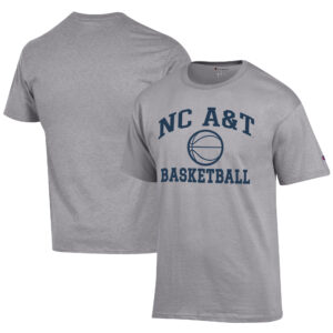 Men's Champion  Gray North Carolina A&T Aggies Icon Logo Basketball Jersey T-Shirt