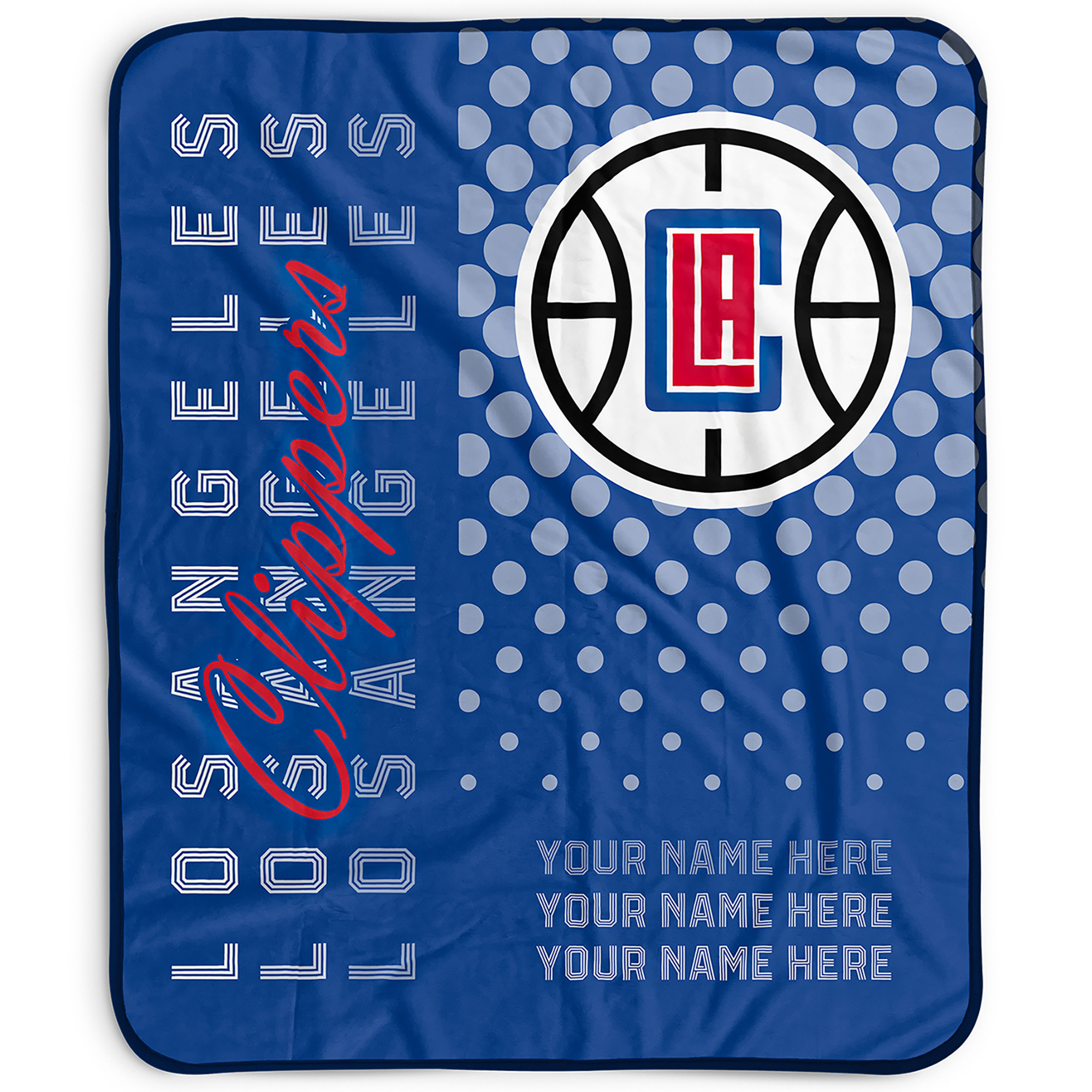 Pegasus LA Clippers 50" x 60" Dots Personalized Fleece Blanket