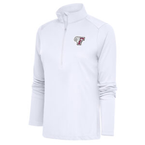 Women's Antigua  White Fordham Rams  Tribute Half-Zip Top