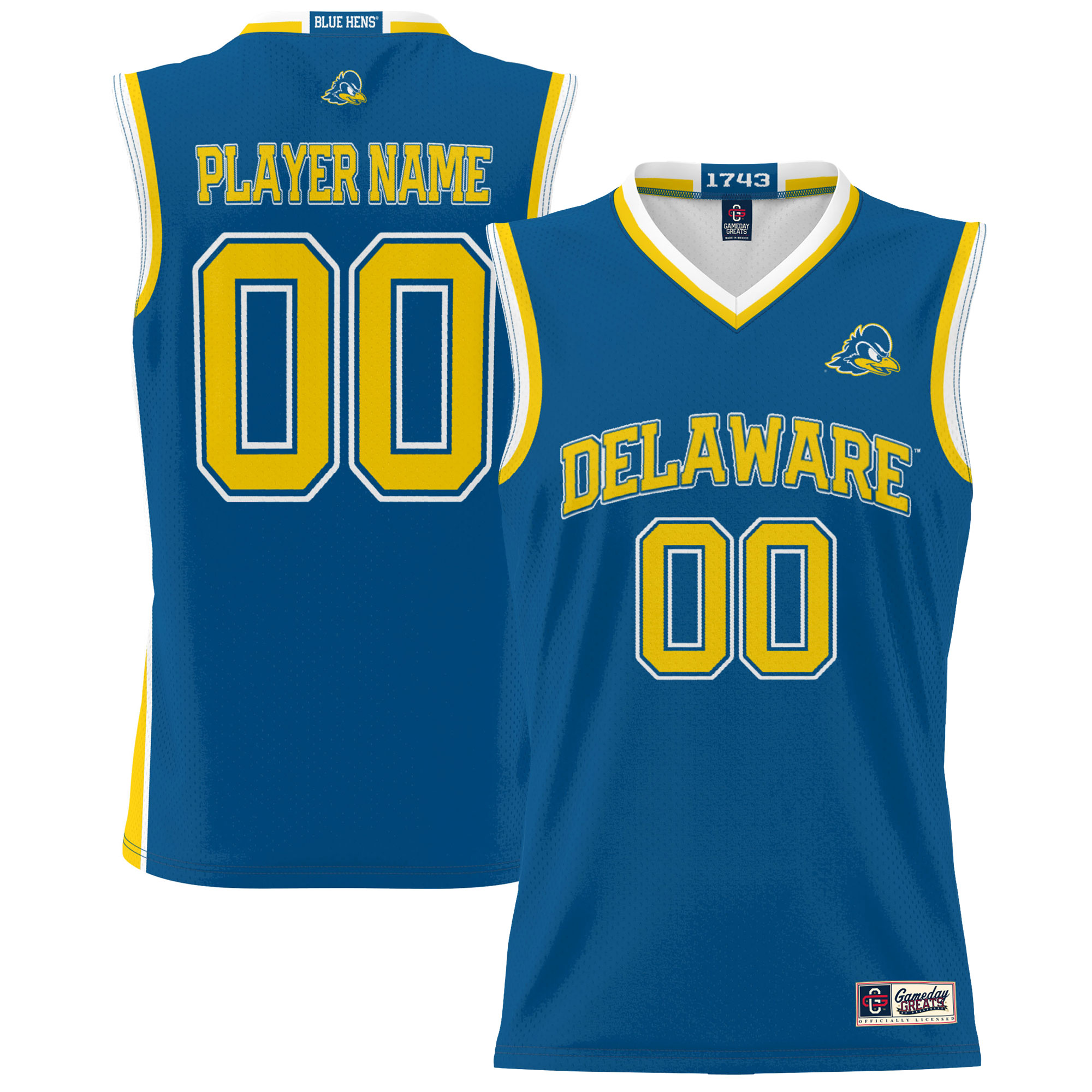 Men's GameDay Greats Royal Delaware Fightin' Blue Hens NIL Pick-A-Player Lightweight Basketball Jersey