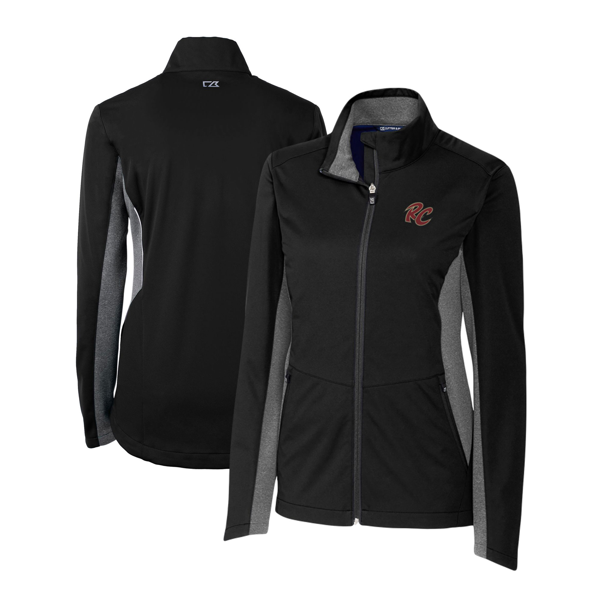 Women's Cutter & Buck Black Sacramento River Cats Navigate Softshell Full-Zip Jacket - Image 8