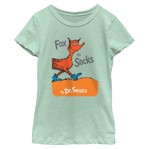 Girl's Youth Mad Engine  Mint Dr. Seuss Fox in Socks Graphic T-Shirt