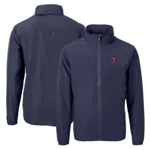 Men's Cutter & Buck Navy Jacksonville Jumbo Shrimp Charter Eco Recycled Full-Zip Jacket