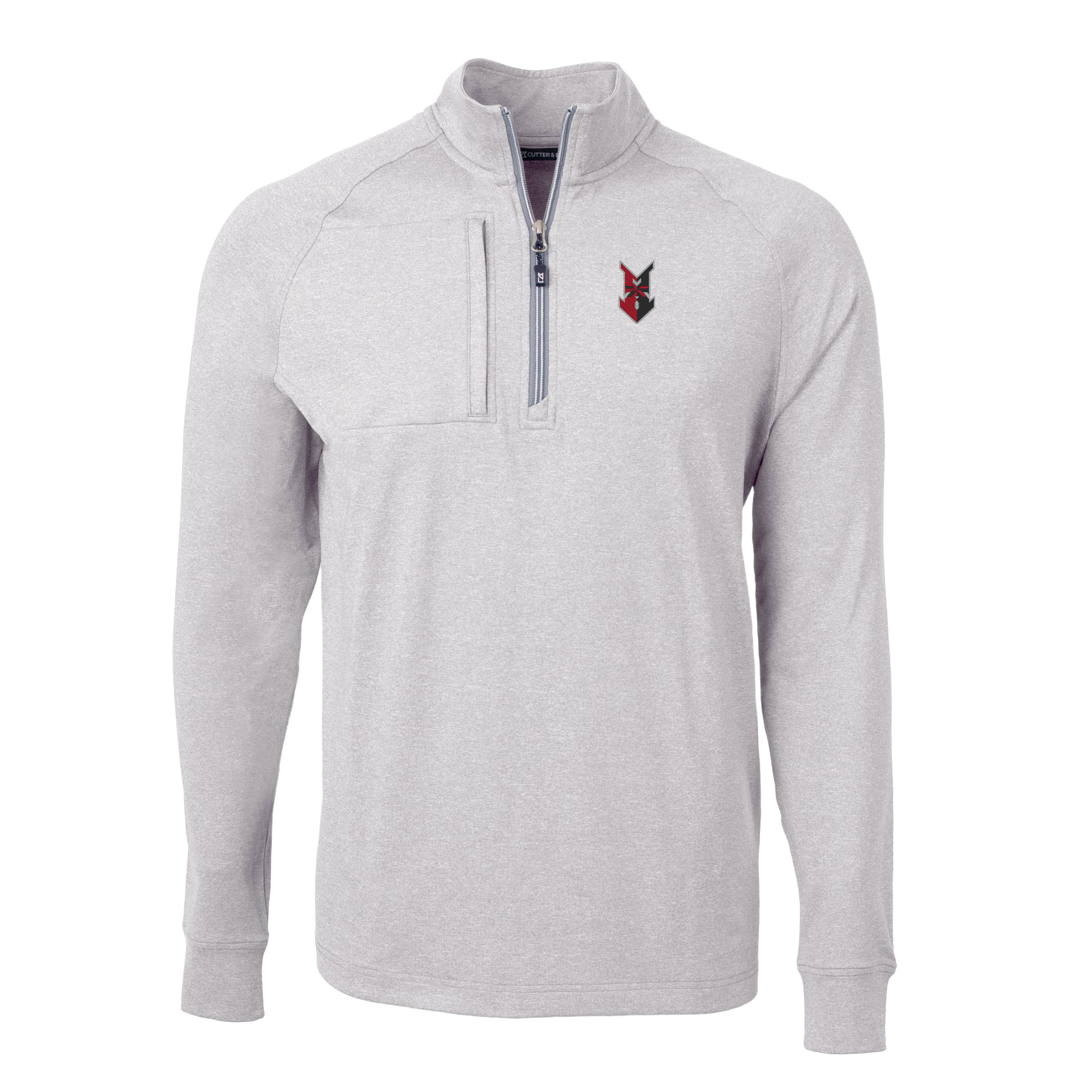 Men's Cutter & Buck Heather Gray Indianapolis Indians Adapt Eco Knit Heather Big & Tall Quarter-Zip Pullover Top - Image 3