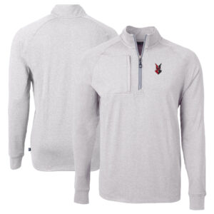 Men's Cutter & Buck  Heather Gray Indianapolis Indians Adapt Eco Knit Heather Big & Tall Quarter-Zip Pullover Top