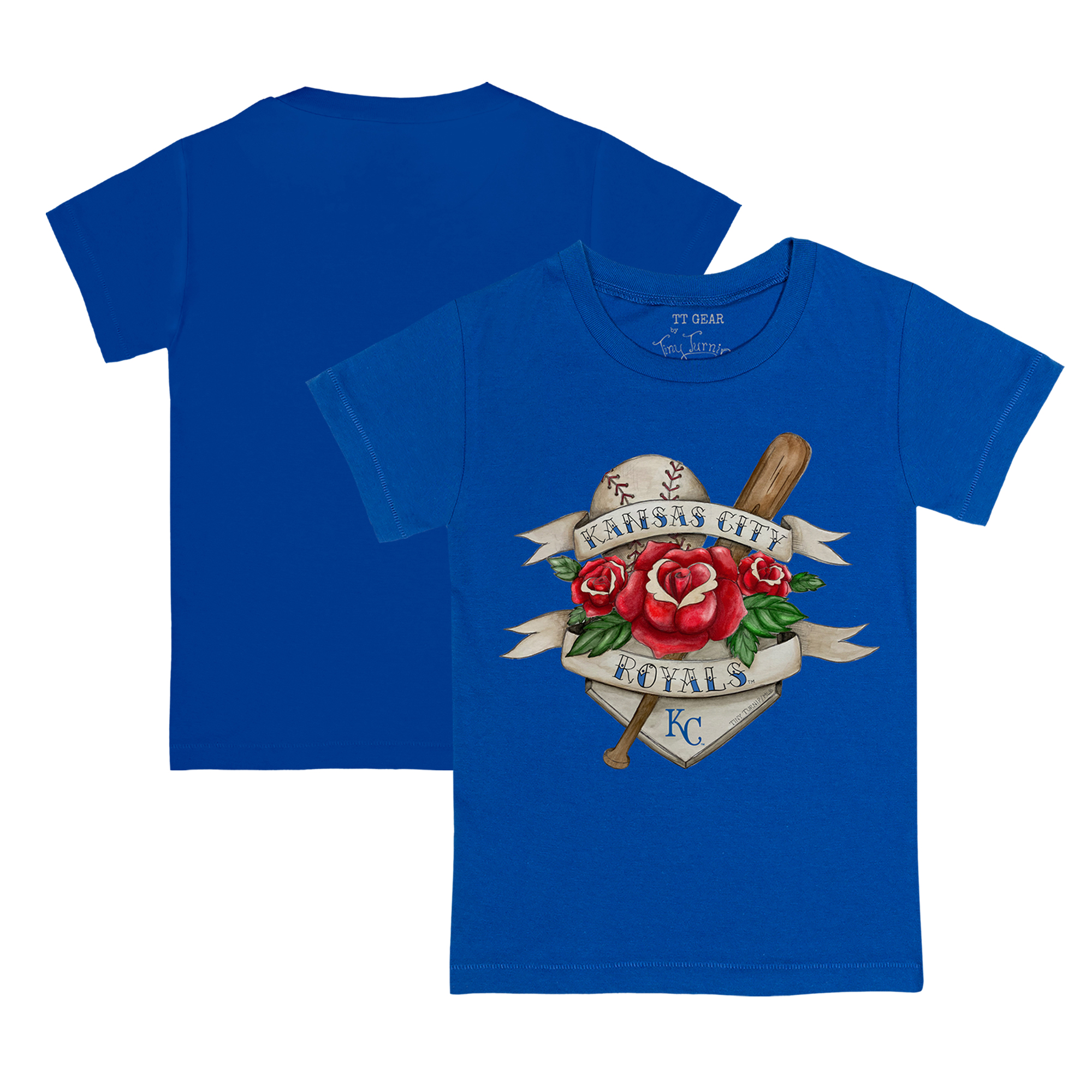 Toddler Tiny Turnip Royal Kansas City Royals Tattoo Rose T-Shirt