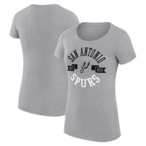Women's G-III 4Her by Carl Banks Heather Gray San Antonio Spurs Large City Logo Fitted T-Shirt
