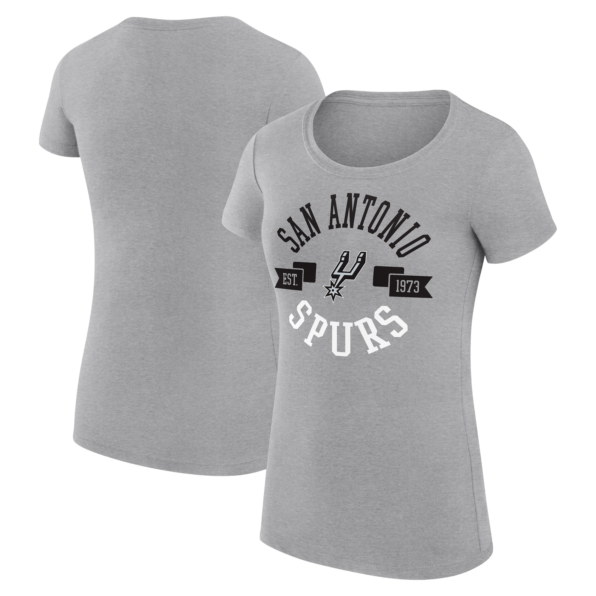 Women's G-III 4Her by Carl Banks Heather Gray San Antonio Spurs Large City Logo Fitted T-Shirt