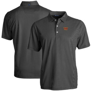 Men's Cutter & Buck Black Washington Commanders  Big & Tall Pike Eco Symmetry Print Stretch Recycled Polo