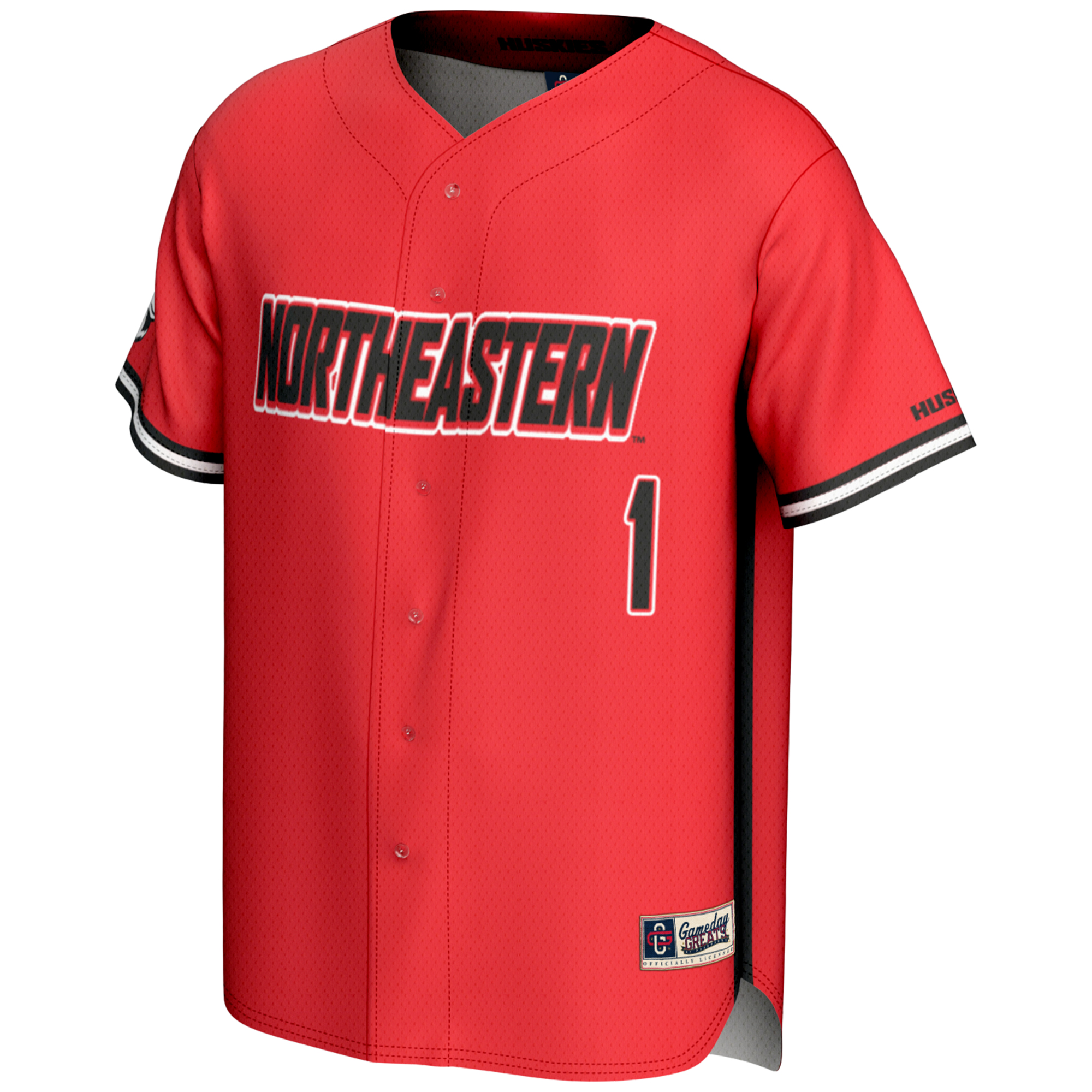 Men's GameDay Greats #1 Red Northeastern Huskies Lightweight Baseball Fashion Jersey - Image 6