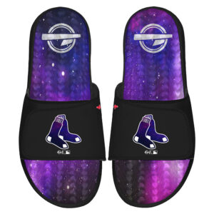 Men's ISlide  Black Boston Red Sox Galaxy Gel Slide Sandals