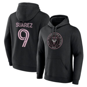 Men's Luis Suárez Black Inter Miami CF Team Authentic Player Name & Number Pullover Hoodie