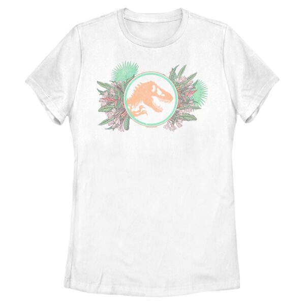 Women's Mad Engine  White Jurassic World Floral Burst Graphic T-Shirt